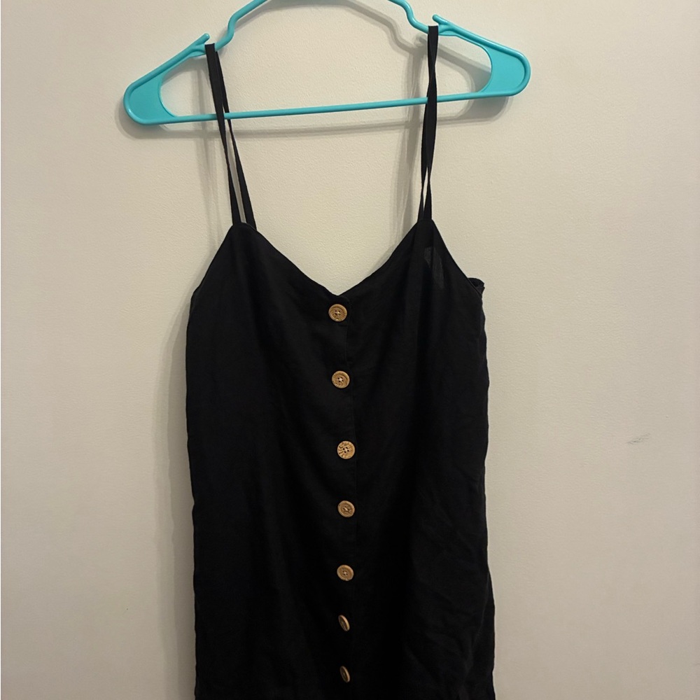 Urban Outfitters Black Mini Dress with Button Detail